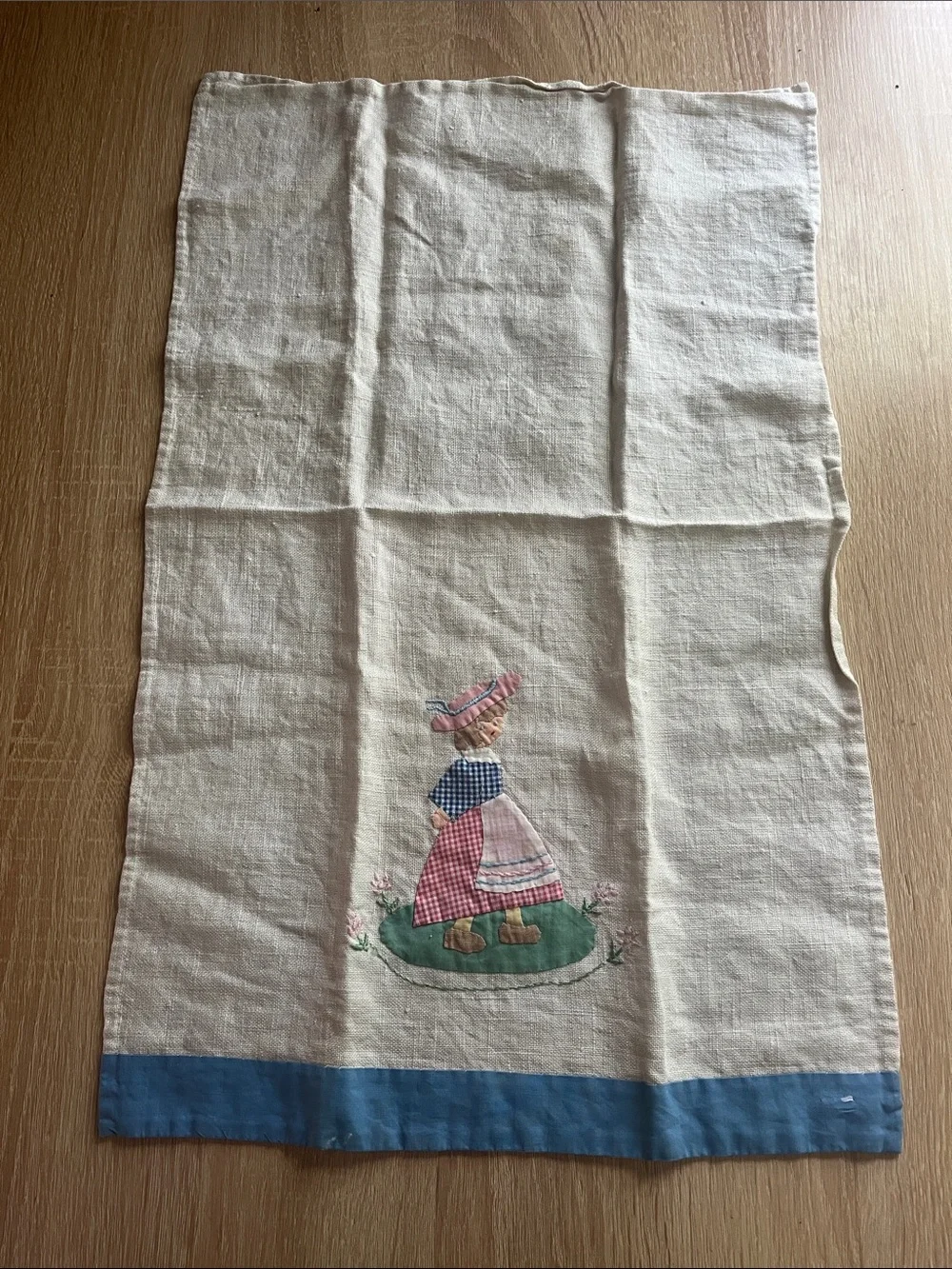 Linen Embroidered handmade kitchen towel